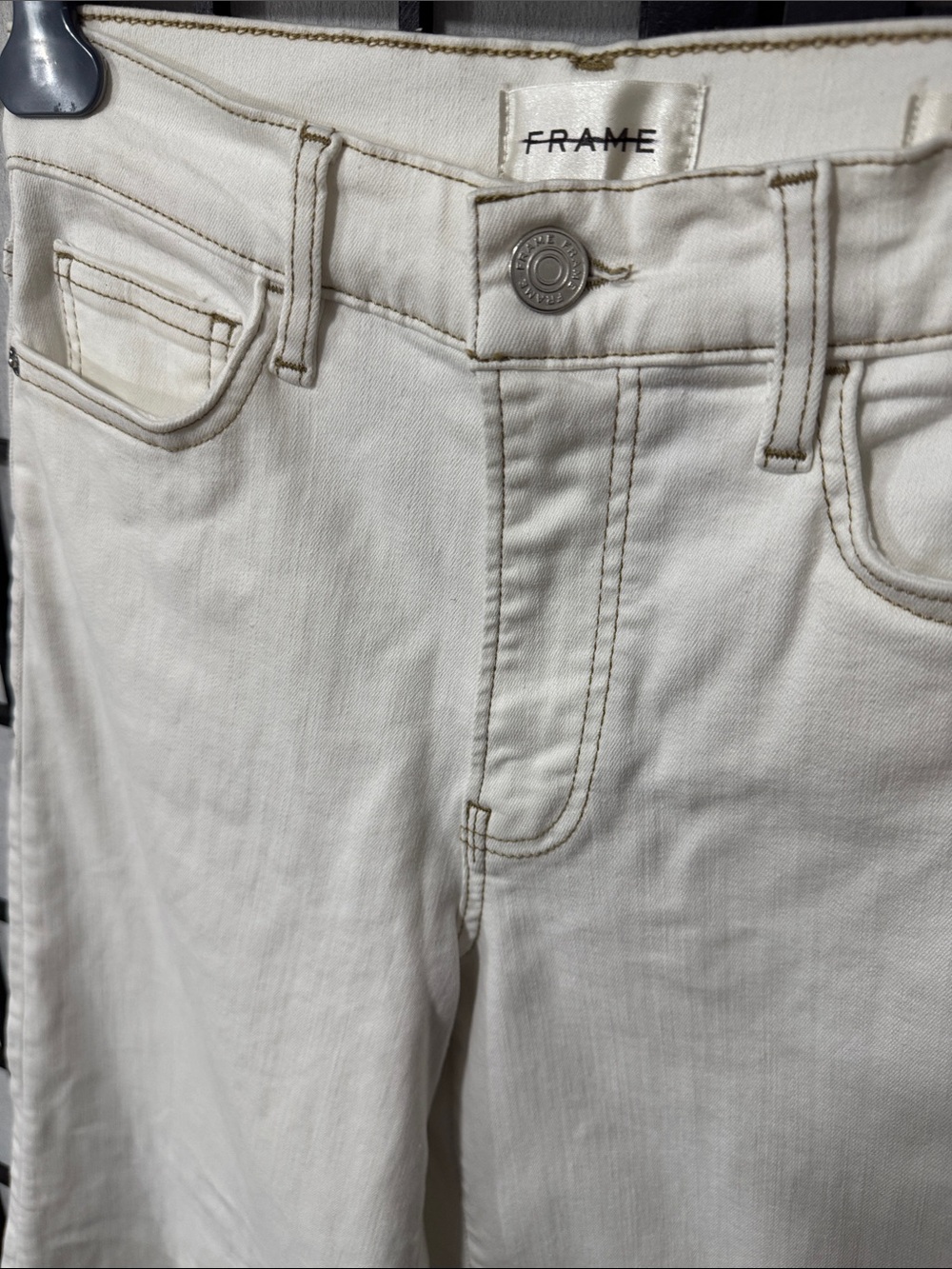 FRAME size 26 Le Palazzo Crop Raw Fray Jeans - Picture 5 of 10